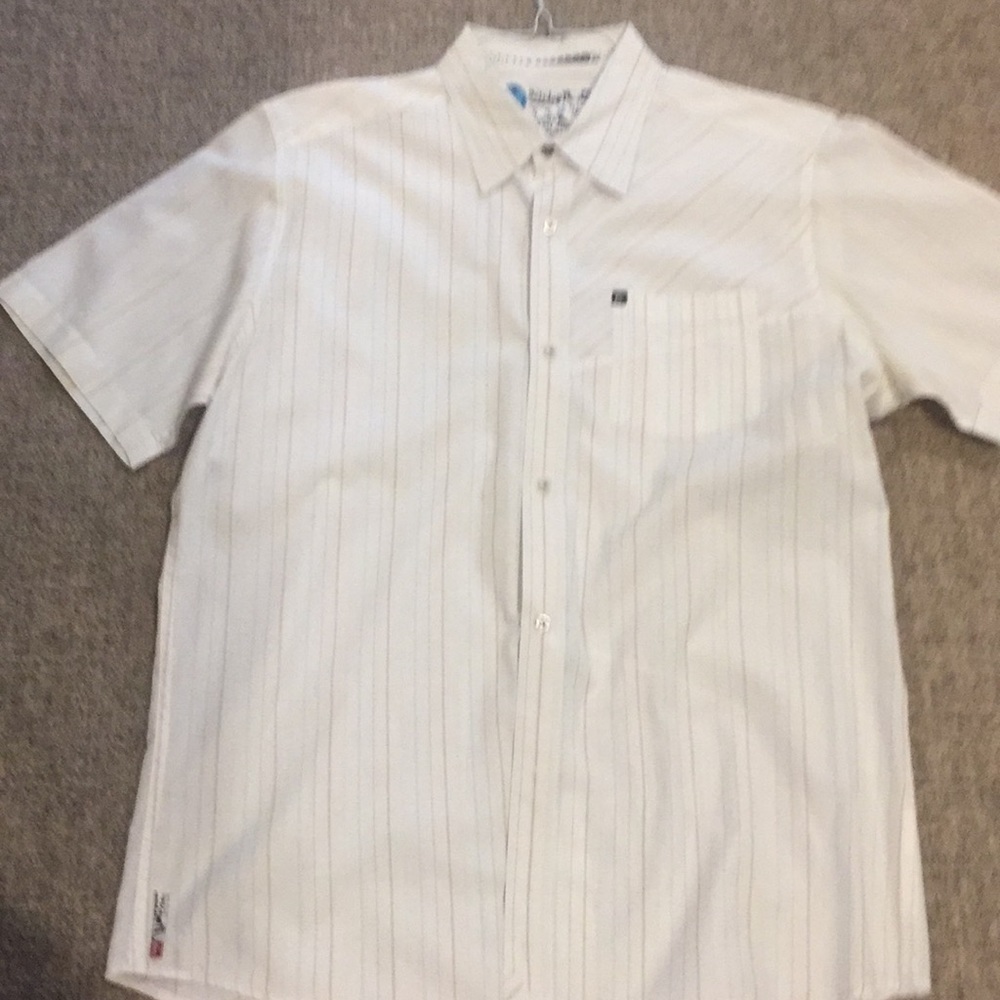 Quicksilver short sleeve striped button down